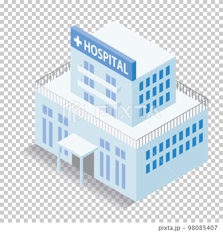 Isometric_Three-dimensional hospital illustration 98085407