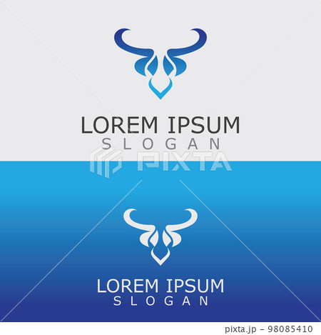 Horns Animal bull logo vector icon template Horns Animal bull logo vector icon template 98085410