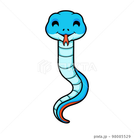 Cute blue snake viper cartoon - Stock Illustration [98085529] - PIXTA