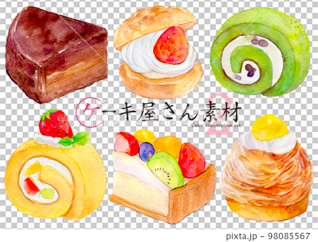 水彩插圖蛋糕套裝 98085567