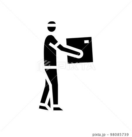 man courier glyph icon vector illustrationのイラスト素材 [98085739] - PIXTA