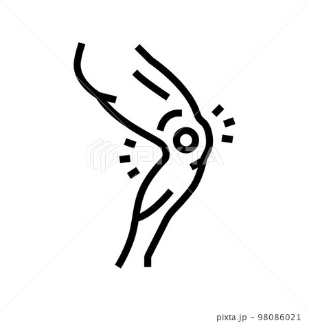 knee pain body ache line icon vector illustration 98086021