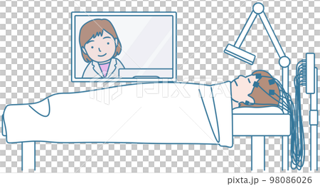 接受腦電圖檢查的患者和實驗室技術員 接受腦電圖檢查的患者和實驗室技術員 98086026