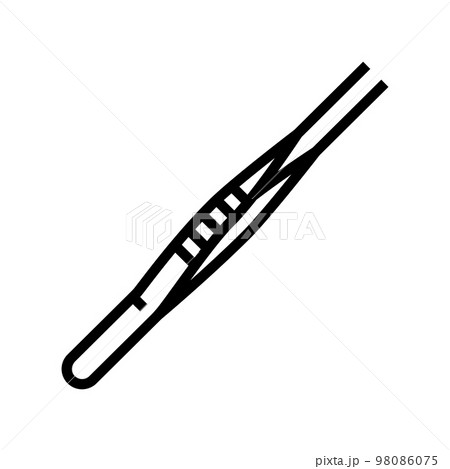 tweezers first aid line icon vector illustration 98086075