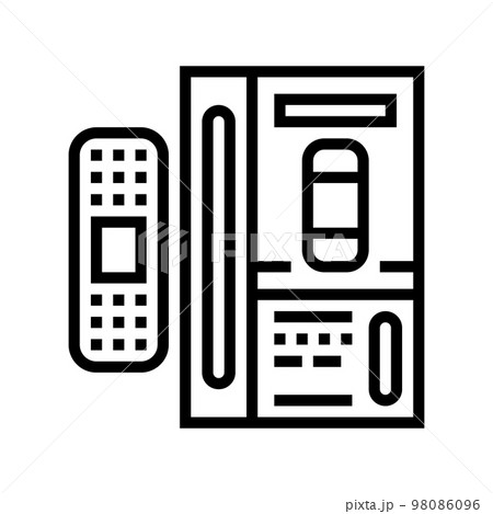 adhesive bandages first aid line icon vector illustration 98086096