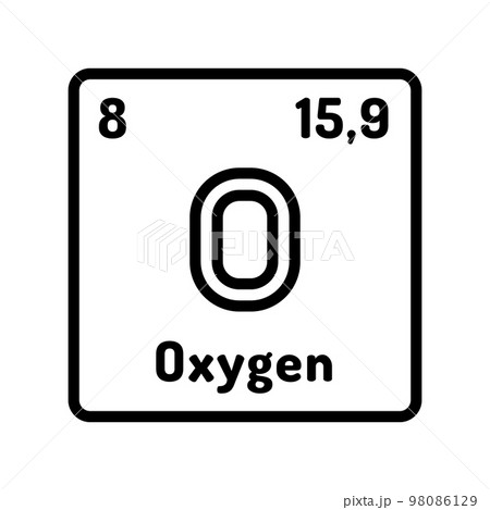 oxygen chemical element line icon vector illustration oxygen chemical element line icon vector illustration 98086129