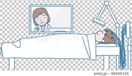 接受腦電圖檢查的患者和新技師 98086326