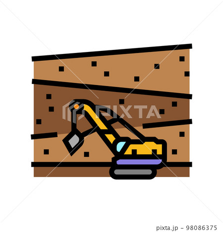 open pit mine steel production color icon vector illustration open pit mine steel production color icon vector illustration 98086375
