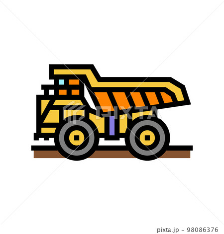 haul truck steel production color icon vector illustration 98086376