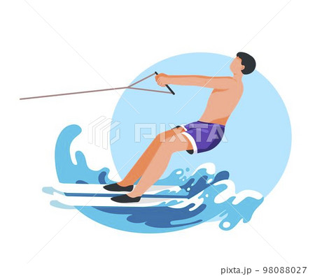 Wake skating or water skiing summer activities 98088027