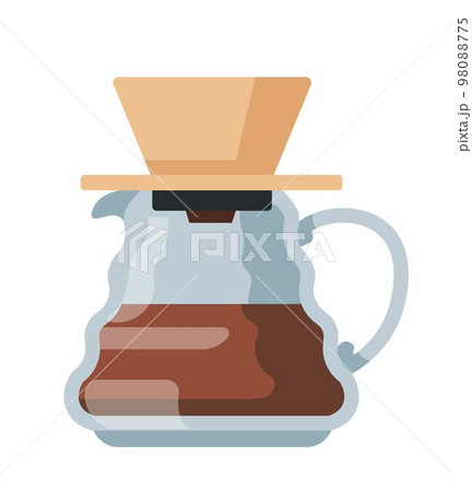 Coffee in cup for brewing, aromatic drink vector Coffee in cup for brewing, aromatic drink vector 98088775