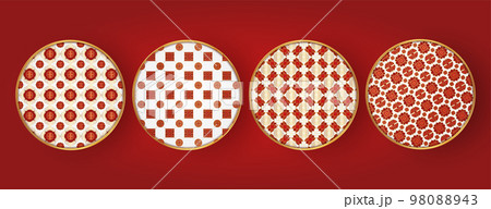 Traditional chinese round pattern frame. Oriental, japanese circle. Traditional chinese round pattern frame. Oriental, japanese circle. 98088943