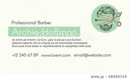 Professional barber service, business card vector 98089339