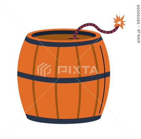 Bomb and explosive weapons types, barrel with rope Bomb and explosive weapons types, barrel with rope 98090009