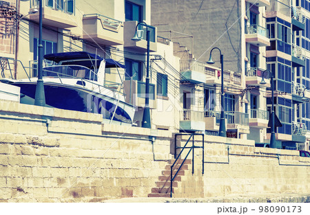 Mediterranean architecture at town Buggiba, Malta island Mediterranean architecture at town Buggiba, Malta island 98090173