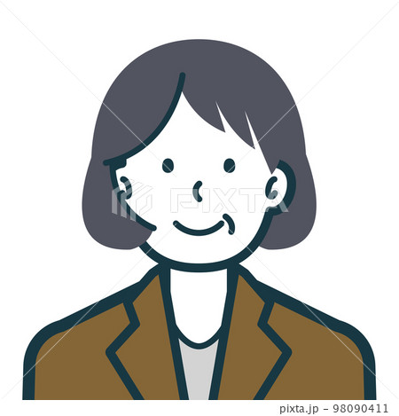 笑顔のシニアビジネスウーマンのバストショット 98090411