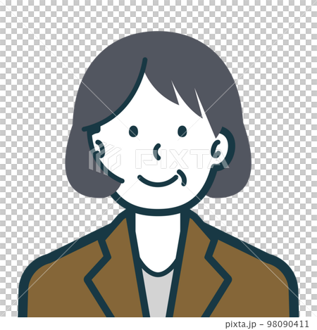 笑顔のシニアビジネスウーマンのバストショット 98090411