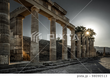 Lindos acropolis in Rhodes island in Greece 98090513