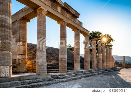Lindos acropolis in Rhodes island in Greece 98090514