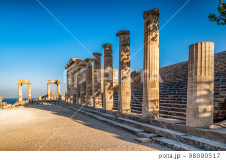 Acropolis of Lindos in Rhodes island in Greece 98090517