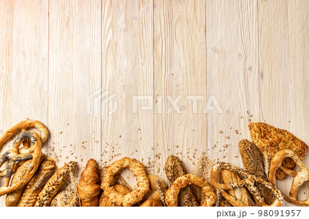 Frame of different bakery product Frame of different bakery product 98091957