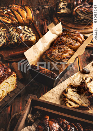 Still life of various type of babka 98092147