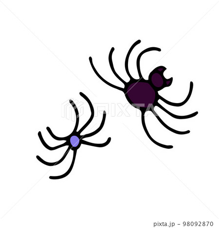 Doodle purple spider isolated on white background 98092870