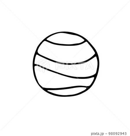 Outline Space doodle image. Hand drawn Planet Outline Space doodle image. Hand drawn Planet 98092943
