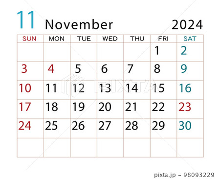 2024年カレンダー　11月 98093229