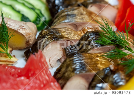 Smoked mackerel. 98093478