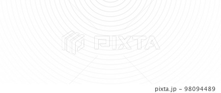 Dynamic circle line long background. White stripe texture. Concentric gray subtle element. Fabric material decoration. Abstract banner. Minimal template. Business neutral design. Vector illustration 98094489