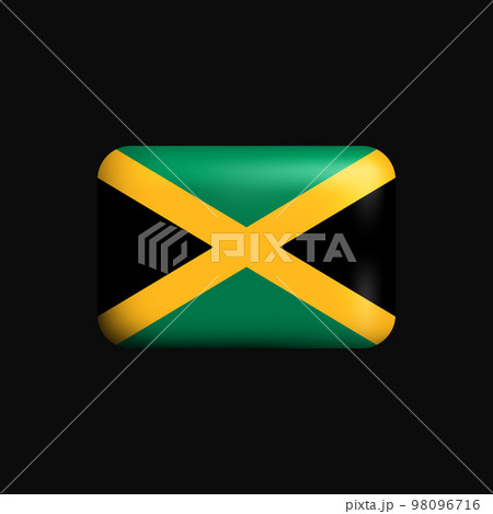 Jamaica Flag 3D Icon. National Flag of Jamaica 98096716