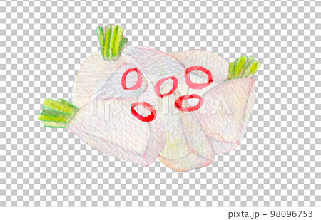 水彩イラスト　カブのお漬物　つけもの 98096753