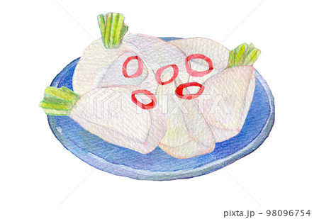 水彩イラスト　カブのお漬物　つけもの 98096754
