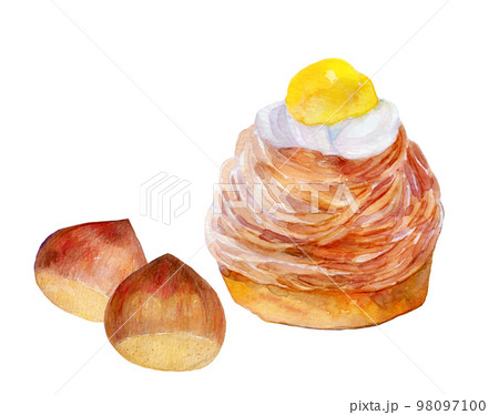 水彩イラスト　モンブラン 98097100