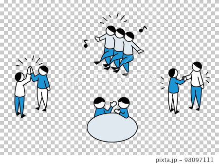 コミュニケーションをとる人々 セット コミュニケーションをとる人々 セット 98097111