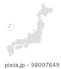 灰色のドット柄の日本地図 98097649