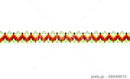 Ukrainian traditional embroidery. Pattern for cross stitching decoration. Cross-stitch traditional folk. Vector illustration of ethnic seamless ornamental geometric design 98099074