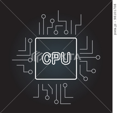 computer cpu outline