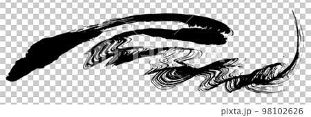 Wave ink material Handwritten brush illustration 98102626