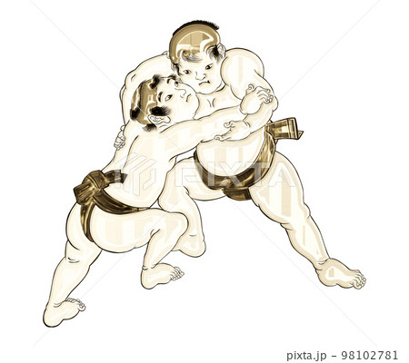 浮世絵　相撲取り　その29　ゴールドバージョン	 98102781