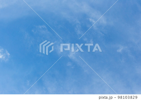 Cirrus Cumulus White Clouds Blue Sky Background Nature Wind Weather Atmosphere Air 98103829