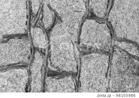 Cobblestones rock dark gray handmade stone old wall texture ancient background 98103986