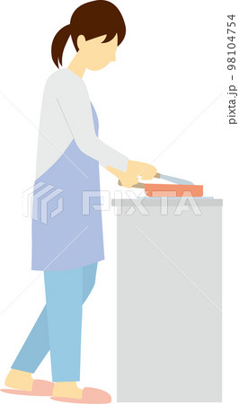 調理する女性 調理する女性 98104754