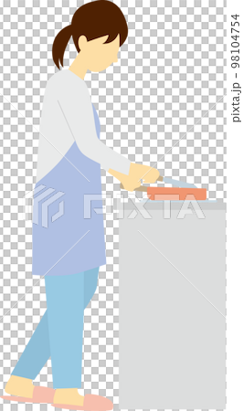 調理する女性 調理する女性 98104754