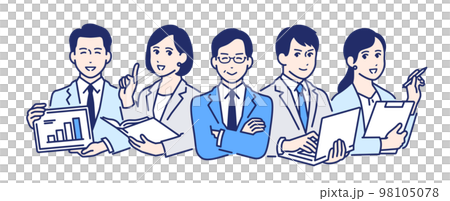 一個工作的商務人士的簡單矢量插圖素材 一個工作的商務人士的簡單矢量插圖素材 98105078