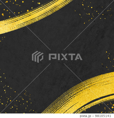 和素材 金筆 フレーム 黒 正方形バージョン 98105141