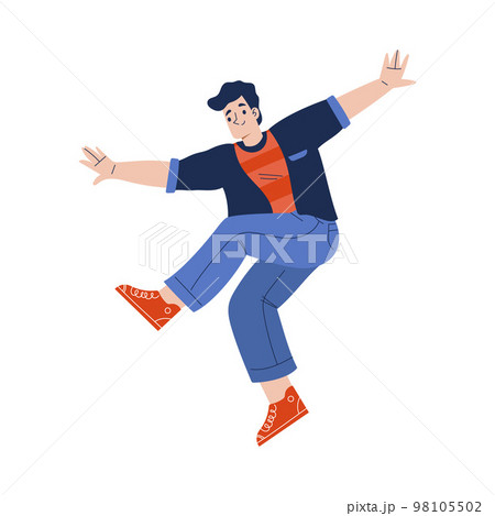 Man Character Falling Down After Slip on the Ground Vector Illustration 98105502