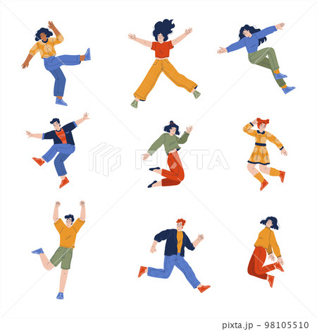 People Characters Falling Down After Slip on the Ground Vector Set People Characters Falling Down After Slip on the Ground Vector Set 98105510