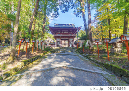 秋の日吉大社　東本宮楼門（滋賀県大津市坂本） 98106846